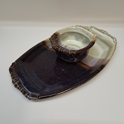 #260246 Chip & Dip Creamy White & Blue 12x7 $22 at Hunter Wolff Gallery